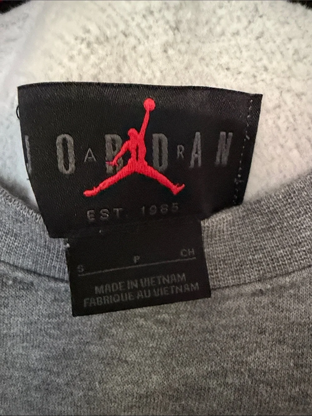 Jordan Men's Crewneck Sweatshirt - Grey with White Jumpman